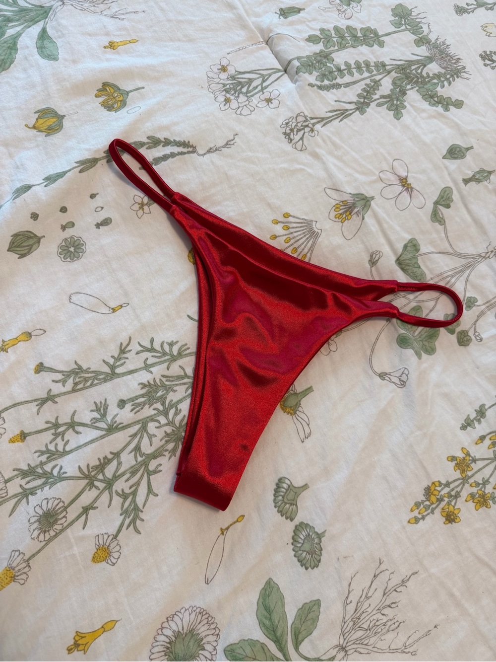 SHEIN Red Satin Bikini Bottom